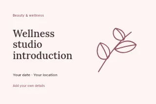 Wellness studio introduction postcard template · Horizontal photo dialogue