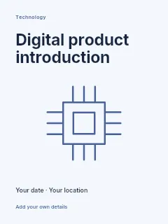 Digital product introduction poster template · Fine-line cover
