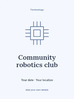 Community robotics club poster template · Illustrated folio