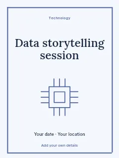 Data storytelling session poster template · Framed editorial