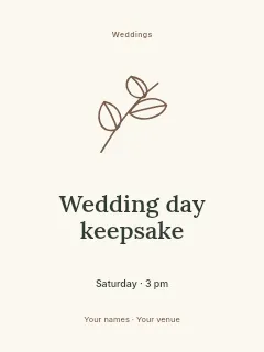 Wedding day keepsake poster template · Illustrated folio