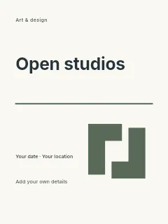 Sunday Open Studios poster template · Typography & ornament