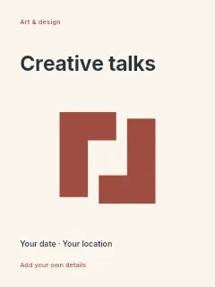Weekend Creative Talks poster template · Fine-line cover