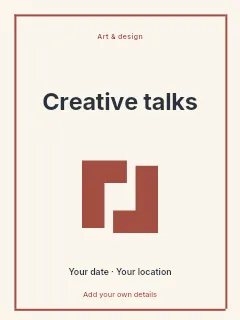 Weekend Creative Talks poster template · Framed editorial