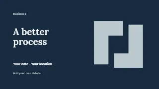 A Better Process presentation cover template · Horizontal photo dialogue