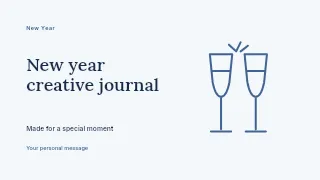 New Year creative journal presentation cover template · Horizontal photo dialogue
