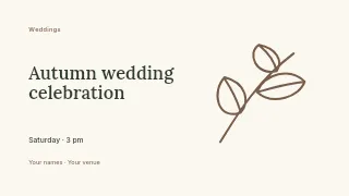 Autumn wedding celebration presentation cover template · Horizontal photo dialogue