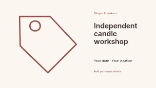 Independent candle workshop presentation cover template · Horizontal photo dialogue