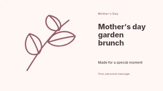 Mother’s Day garden brunch presentation cover template · Horizontal photo dialogue
