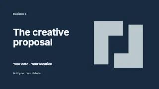 The Creative Proposal presentation cover template · Horizontal photo dialogue