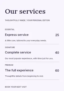 Music price list template · Structured price-lists