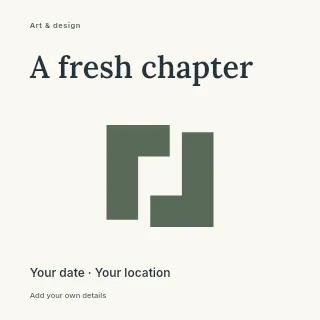 A Fresh Chapter social media post template · Fine-line cover