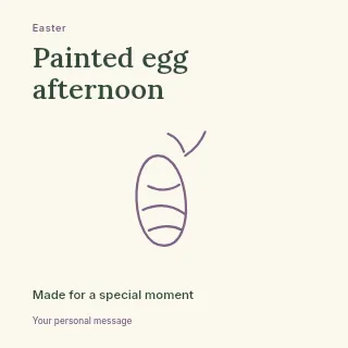 Painted egg afternoon social media post template · Fine-line cover