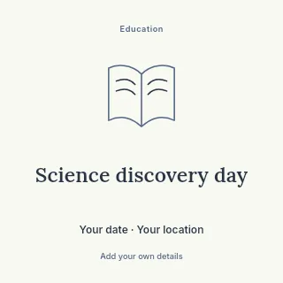 Science discovery day social media post template · Illustrated folio