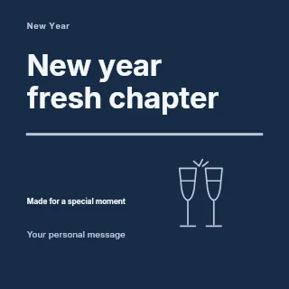 New Year fresh chapter social media post template · Typography & ornament
