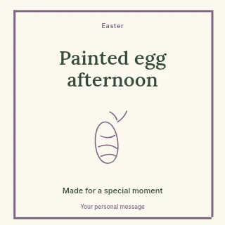 Painted egg afternoon social media post template · Framed editorial