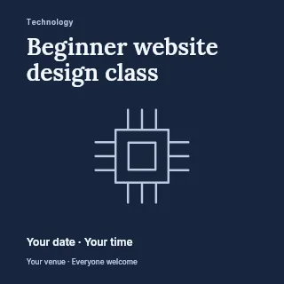 Beginner website design class social media post template · Fine-line cover