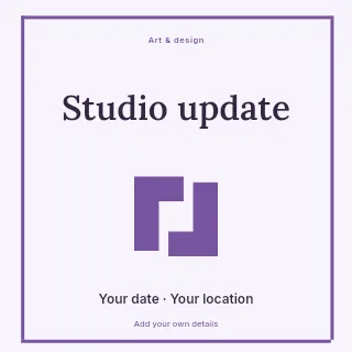Studio Update social media post template · Framed editorial