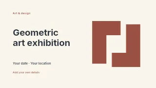 Geometric art exhibition youtube thumbnail template · Horizontal photo dialogue