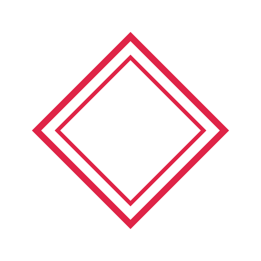 A 4 sided geometric frame uses two nested outlines.
