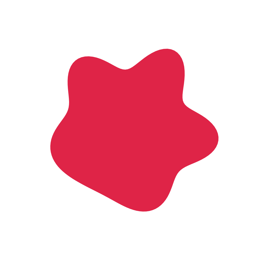 An organic pebble form has 5 broad lobes and a smoothly varying outline.
