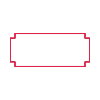 Wide stepped frame.