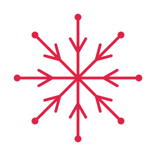 8 arm snowflake with 1 branch tiers and bead tips at 30 degrees.