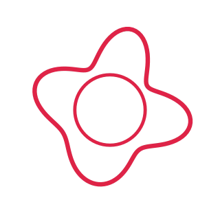 An organic orbit form has 4 broad lobes and a smoothly varying outline.