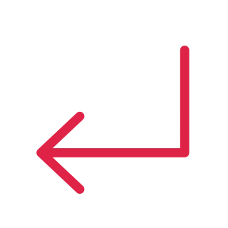 A elbow arrow points left with open space around its edges.