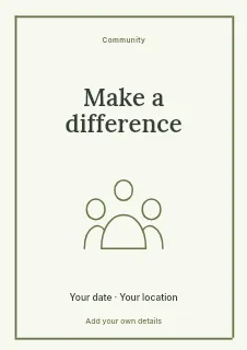 Make a difference flyer template · Framed editorial