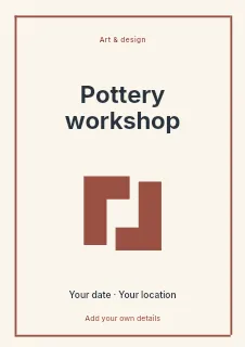 Spring Pottery Workshop flyer template · Framed editorial
