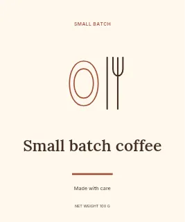 Small Batch Coffee label template · Artisan label