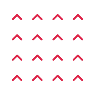 A 4 by 4 arrangement of chevron grid marks leaves transparent space between the motifs.