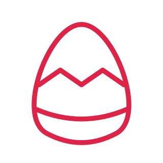 A tall egg outline contains a zigzag stripe and a curved lower band.