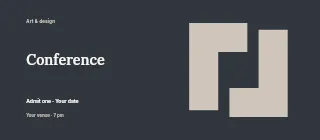 Conference event ticket template · Horizontal photo dialogue