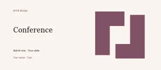 Conference event ticket template · Horizontal photo dialogue