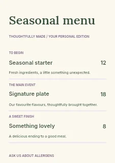 Easter egg hunt menu template · Structured menus