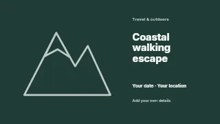 Coastal walking escape presentation cover template · Horizontal photo dialogue