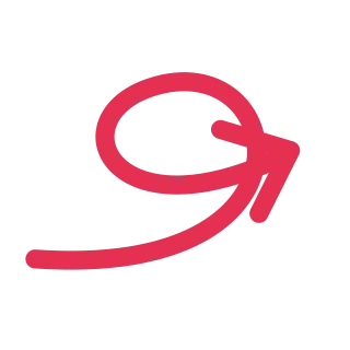 A red line loops around itself before ending in an arrow pointing right.