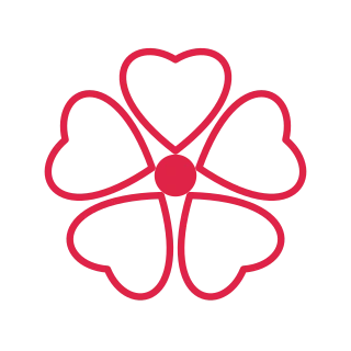 A radial flower has 5 open petals arranged around a circular centre.