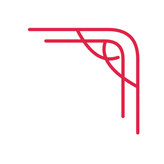 A scroll corner ornament opens towards the centre from the top right corner.