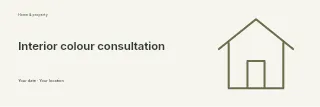 Interior colour consultation banner template · Horizontal photo dialogue