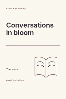 Conversations in Bloom book cover template · Typography & ornament