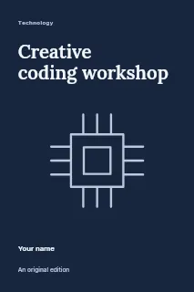 Creative coding workshop book cover template · Fine-line cover