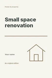 Small space renovation book cover template · Typography & ornament