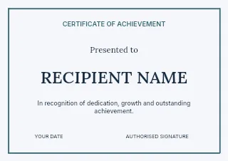 Team learning afternoon certificate template · Structured certificates