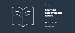 Learning achievement award event ticket template · Horizontal photo dialogue