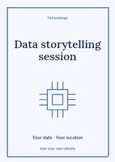 Data storytelling session flyer template · Framed editorial