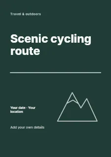 Scenic cycling route flyer template · Typography & ornament