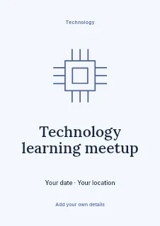 Technology learning meetup flyer template · Illustrated folio